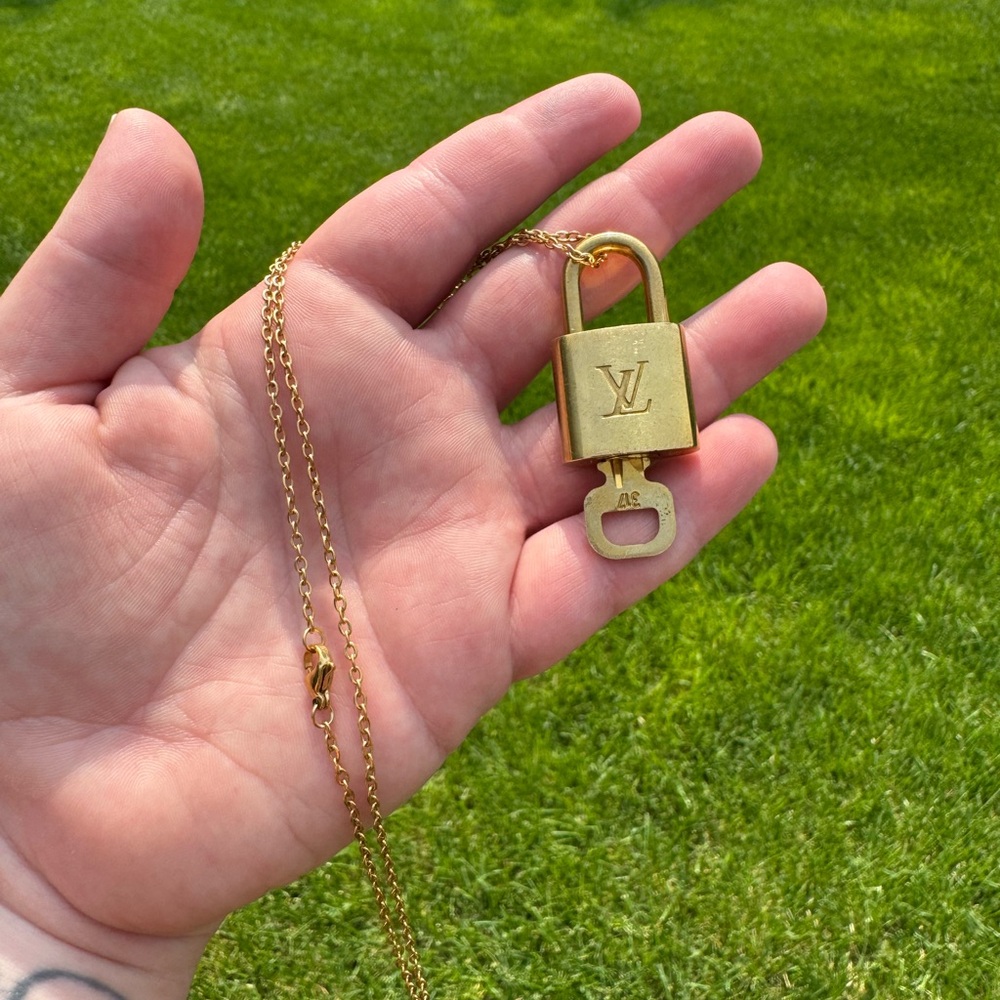 Louis Vuitton Gold Padlock Pendant Necklace